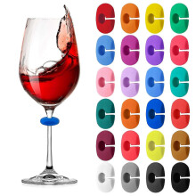 24 Pcs Wine Glass Charms Markers Drink Markers, Silicone Wine Glass Markers Glass Identifiers for Champagne Flutes Cocktails