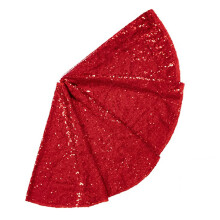 (Red, 60 cm) Haloppe Christmas Tree Skirt Vibrant Color Elegant Shiny Sequins Xmas Tree Mat for Festive Home