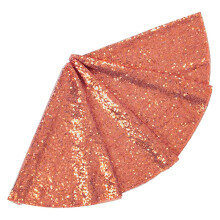 (Rose Gold, 90 cm) Haloppe Christmas Tree Skirt Vibrant Color Elegant Shiny Sequins Xmas Tree Mat for Festive Home