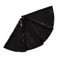 (Black, 60 cm) Haloppe Christmas Tree Skirt Vibrant Color Elegant Shiny Sequins Xmas Tree Mat for Festive Home