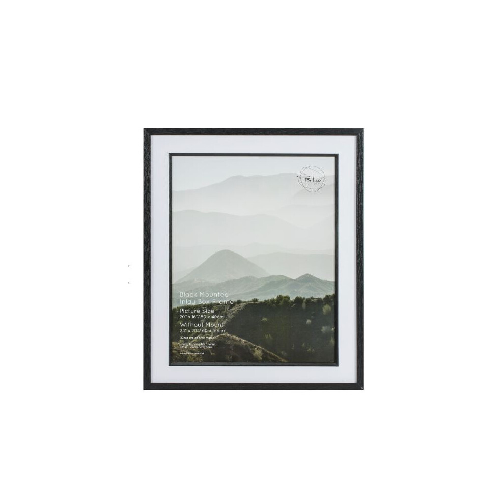 New Black Mounted Inlay Box Frame with Painted Wooden Effect Frame.