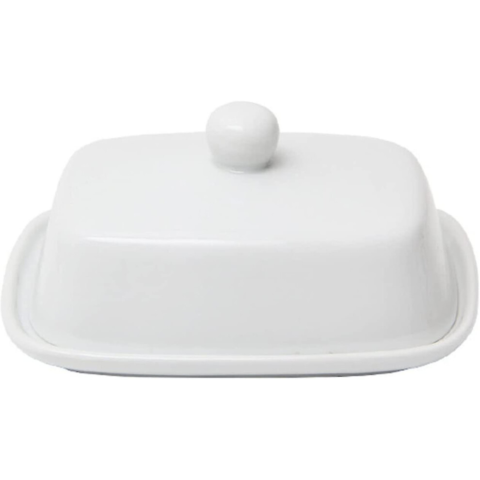 Butter Dishwith Lid For Countertop, Ceramics Butter Keeper Holder With Airtight Cover,butter Container For Counter Or Fridge, White Butter Holder