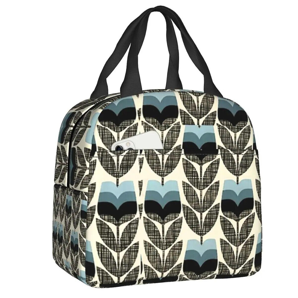 (4) Orla Kiely Bubble Flowers Insulated Lunch Bag For Women Leakproof Scandinavian Thermal Cooler Lunch Tote Beach Camping Travel