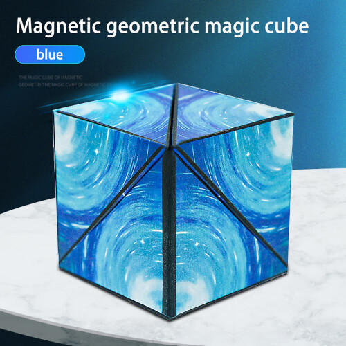 (Starry blue) 3d Magnetic Cube Puzzle Versatile Cube Three-dimensional Deformation Spatial