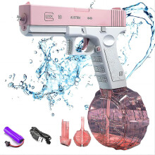 (Pink, D) Best Seller-electric Water Gun, One-button Automatic Super High Capacity Squirt Guns For Adults
