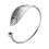 925 Sterling Silver Woman Cuff Bracelet Open Leaf Shaped Adjustable 7