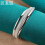 925 Sterling Silver Large Reticulated Smooth Unisex Bangle Bracelet 3
