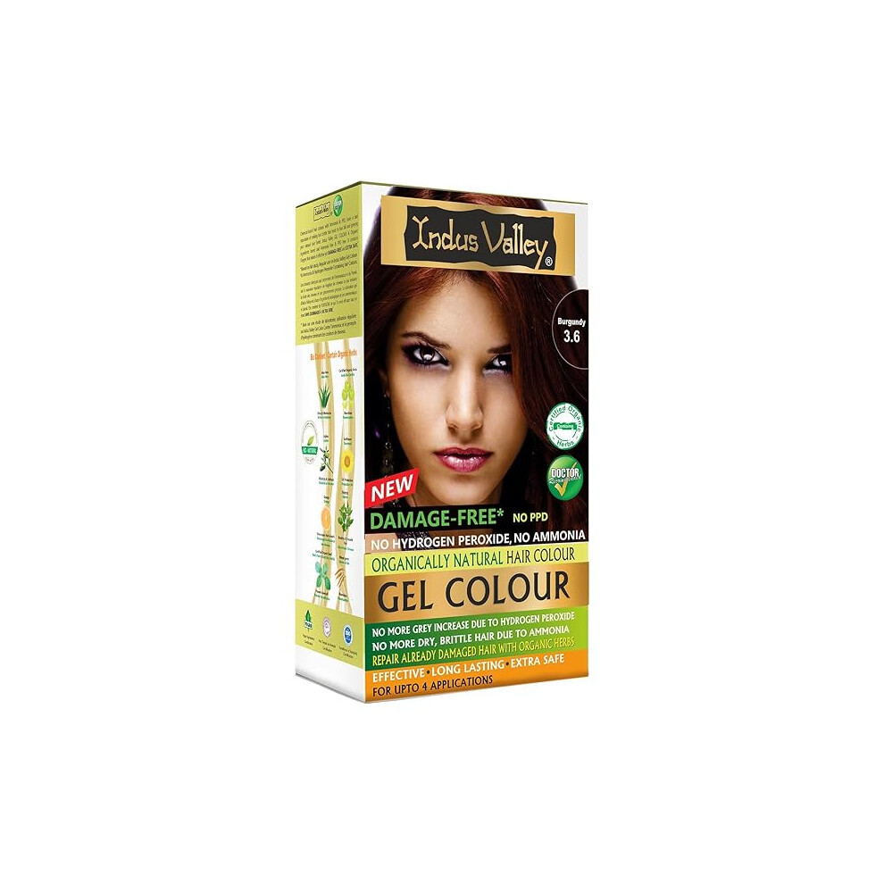 Indus Valley Burgundy Gel Hair Dye Colouring Kit 3.6