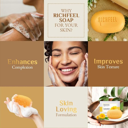 Savon anti-acné Richfeel Calendula aux extraits de calendula (75g) 2