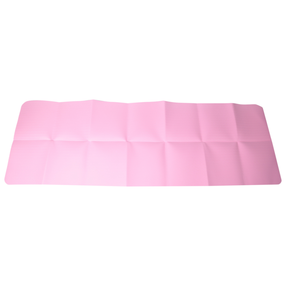 Tapis de Yoga Pliable D'Exercice Fitness Voyage Double Face Antidérapant pour Pilates et Entraînements au Sol Rose