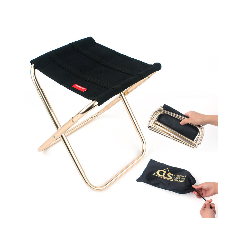 2-in-1 Fishing Chair Folding Seat Ultralight Aluminum Stool Home Furniture Camping Picnic BBQ Garden Hiking with Storage Bag Max Load 100kg
