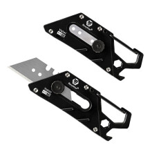 ROVYVON Valor V10 5-in-1 Multi-purpose Folding Knife Titanium Utility Pocket Knife Keychain Carabiner Screwdriver Wrench Opener Outdoor Camping Travel