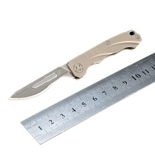 SEEKNITE 129mm/5inch Titanium Alloy Folding Pocket Knife Scalpels EDC Removable Knife With 10pcs Blades Utility Knife Portable Keychain Tools
