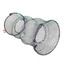ZANLURE 12m 3 Holes Fishing Cage Net Folding Throw Nylon Mesh Drawstring Chain Bottom Spread Fish Shrimp Cage Fishing Tackle Fishing Tools