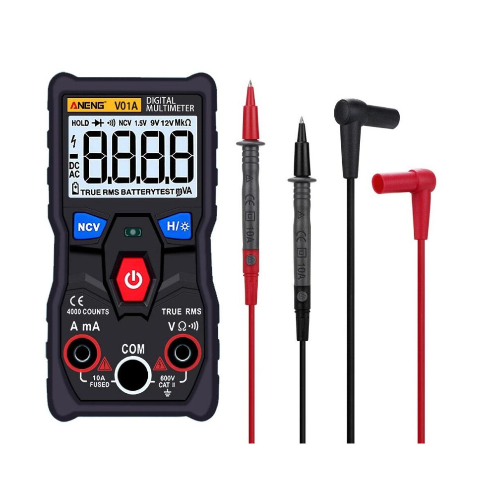 Aneng V01a Digital True Rms Multimeter Tester Autoranging Automotriz Multimeter With Ncv Data Hold Lcd Backlight+Flashlight - Red 623414326681
