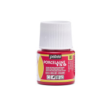 Porzellanfarbe - Pébéo - 150 Brilliant Scharlachrot N06 - Flasche 45ml - Glänzende Farben - Brenntemperatur 150C
