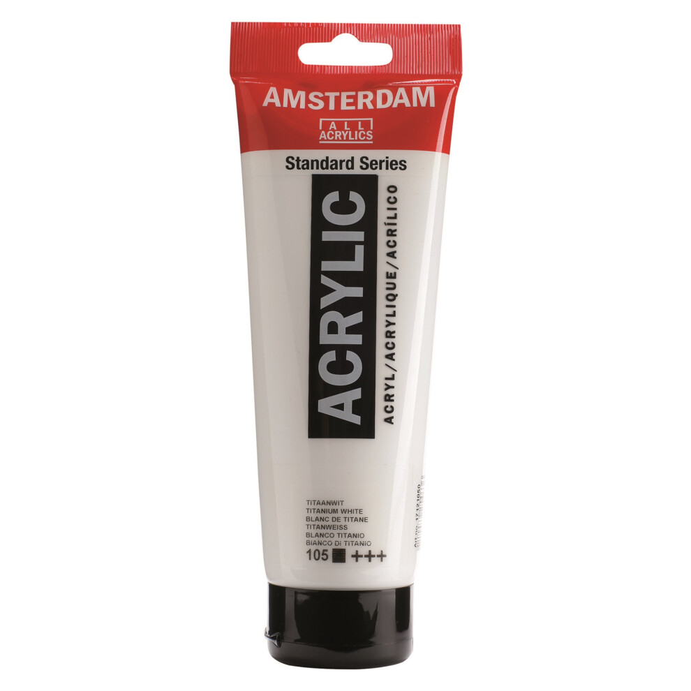 Amsterdam Serie Standard Tubo Acrilico 250 Ml Bianco Titanio 105 (17121050)-image