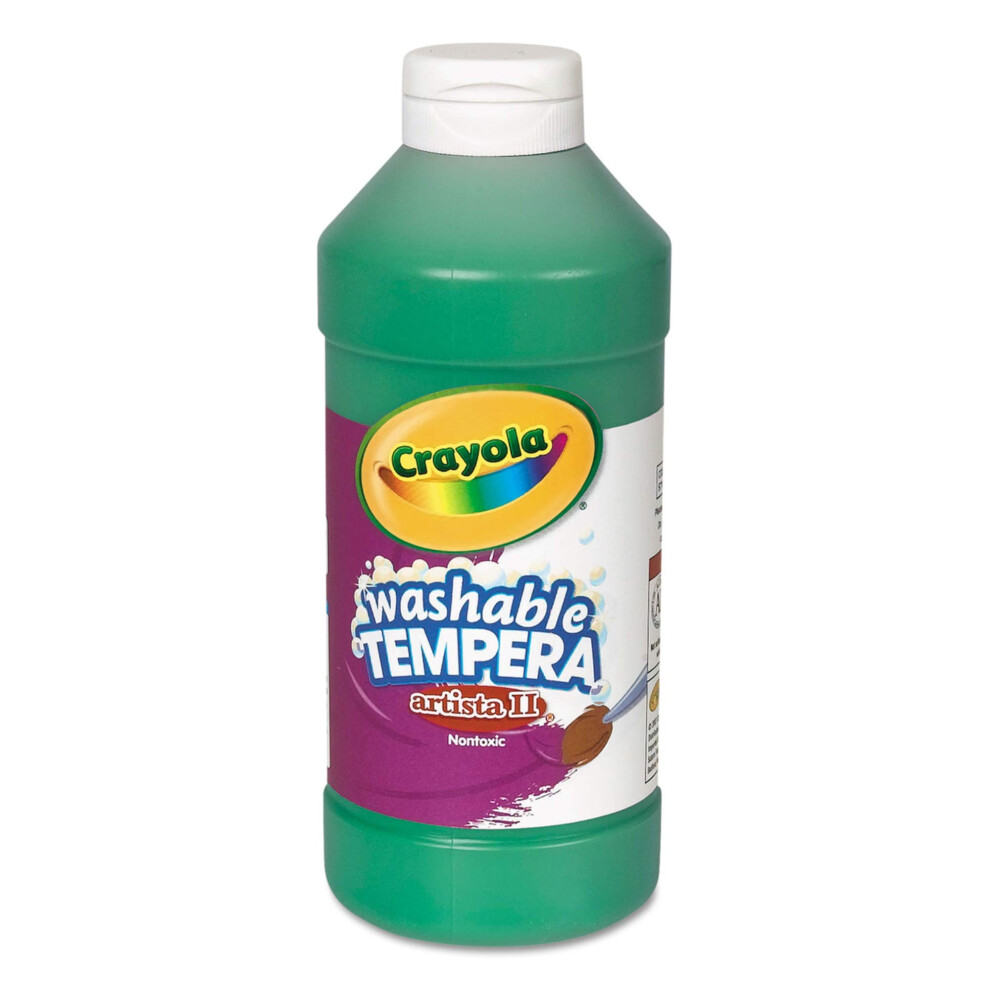 Crayola Green 16 oz Washable Tempera Paint Plastic Squeeze Bottle - Party Supplies