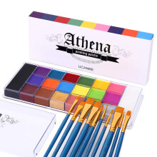 UCANBE Face Body Paint Set-Athena Painting Palette 10 Professional Artist Brush Large Deep Pan Ideal for Halloween Cosplay Party SFX Arty Stage Makeup