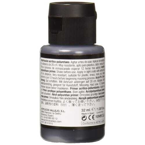 Vallejo Gloss Black Primer 32ml Paint 1
