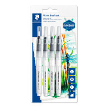 Staedtler Pennello ad acqua ricaricabile per effetti acquerello e sfumatura 4 misure di punta assortite 949-SBK4-C