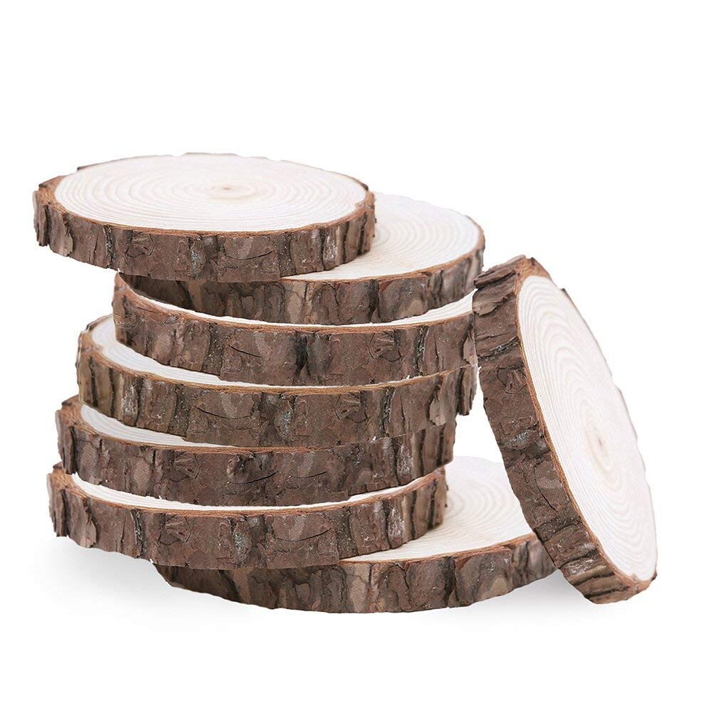 Natural Pine Wood Slabs Untreated 5-6 inches Diameter x 3/5