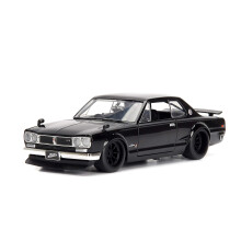 Jada Toys 253203004 Fast & Furious Brian's Nissan Skyline 2000 GT-R (C10) 1971, Auto im Maßstab 1/24, Druckguss, zu öffnende Türen, Kofferraum un
