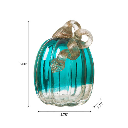 Glitzhome glitzhome Turquoise crackle glass Pumpkin 2