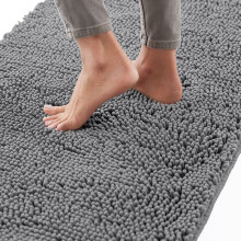 Gorilla Grip Bath Rug 30x20 Thick Soft Absorbent Chenille Rubber Backing Quick Dry Microfiber Mats Machine Washable Rugs for Shower Floor Bathroom