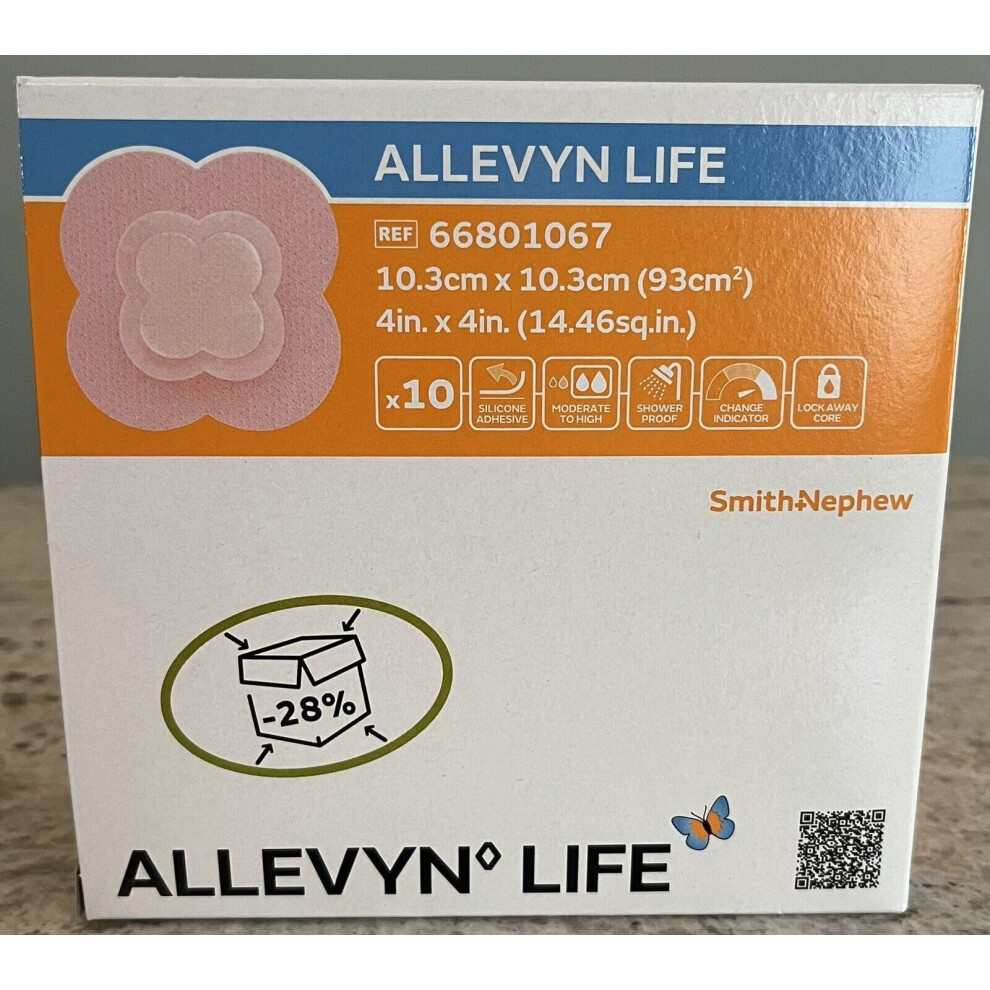 Smith & Nephew Smith+Nephew Allevyn Life Wound Dressing 4""In X 4""In Box Of 10