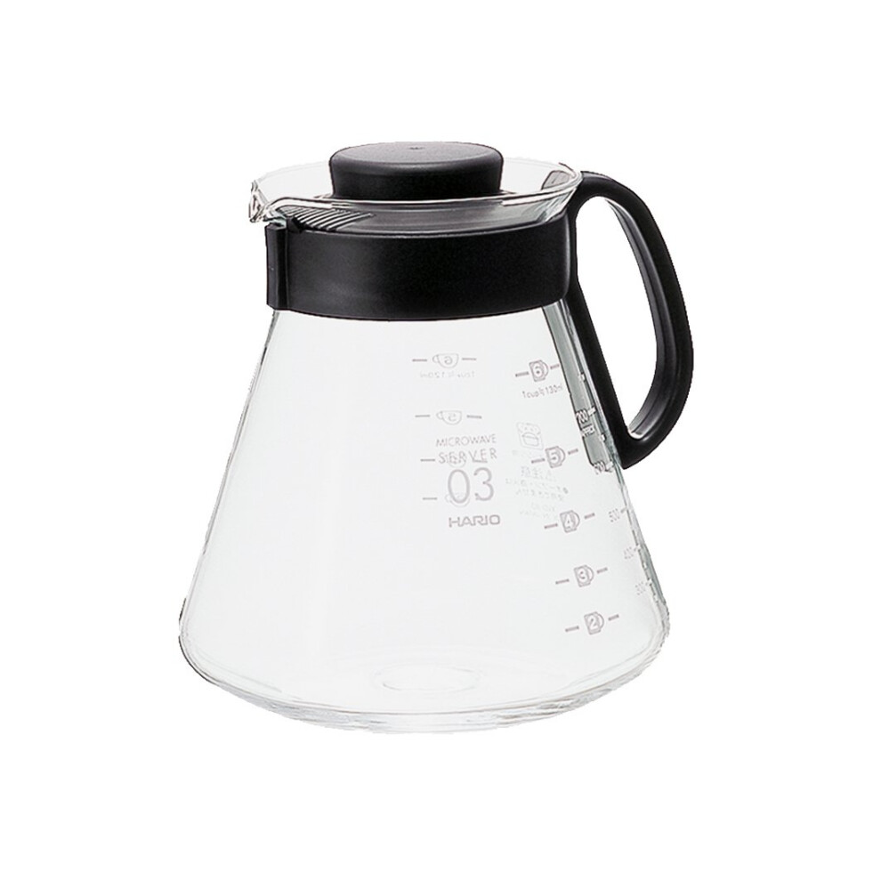 Hario V60 Glass Range Coffee Server Pour Over Carafe Microwave Safe 800mL  Black