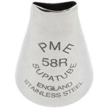 PME Seamless Stainless Steel Large Petal Supatube Decorating Tip for Right Handed Use no. 58R