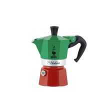 Italiaanse cafetière - BIALETTI - La Mokina Italia - Geschikt voor alle vuren behalve inductie - 1 kopje - 40 ml - Groen / Rood