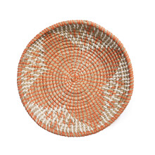 Woven Fruit Basket Seagrass Basket Wall Decor Boho Decor for Home Living Room Kitchen - Bohemian Wall Decor Natural Seagrass and Orange Woven Bask