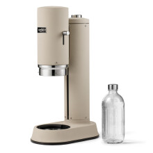 aarke Carbonator Pro Sparkling & Carbonation Water Machine Stainless Steel with Glass Reusable Bottle Volume 800 mL (Sand)