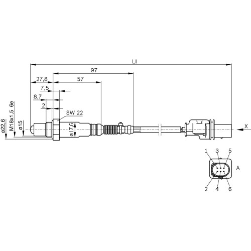 Bosch Bosch 0258017025 - Lambda sensor with vehicle-specific connector 1