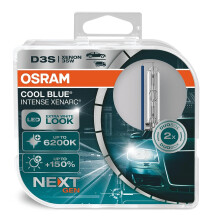 OSRAM XENARC COOL BLUE INTENSE D3S 150% more brightness up to 6 200K xenon headlight lamp LED look duo box (2 lamps) 66340CBN-HCB
