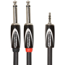 Roland Black Series 3.5mm TRS Male to Dual 1/4-Inch TS Male - 5 Foot (RCC-5-3528V2)
