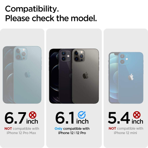 Spigen Spigen Tempered Glass Screen Protector [GlasTR EZ FIT] designed for iPhone 12 (2020) / iPhone 12 Pro (2020) [Case Friendly] - 2 Pack 1