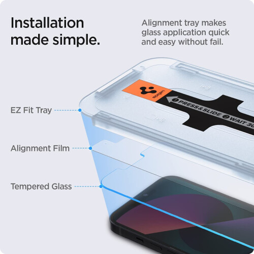 Spigen Spigen Tempered Glass Screen Protector [GlasTR EZ FIT] designed for iPhone 14 / iPhone 13 Pro/iPhone 13 [2 Pack] 2