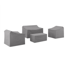 4-teiliges Mbelbezug-Set Grau  Loveseat 2 Chairs & Coffee