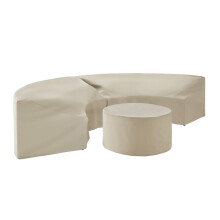 Catalina 3-teiliges Mbelbezugsset Hellbraun  2 runde Sofagarnituren und Couchtisch