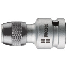 Conector de toma de fuerza de 6 caras 1/4'', transmisión de 4 caras 3/8'', con mandril de sujeción rápida, Long. total: 43 mm