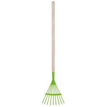 Bladkrabber voor kinderen van groen zink en hout - ESSCHERT DESIGN - Tuingereedschap - 83,5x18cm