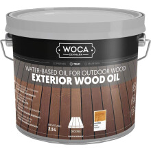 WOCA Denmark - Exterior Wood Oil - Water Based Penetrating Stain for Outdoor Wood Decks Fences Siding and Furniture - 2.5L - Natural
