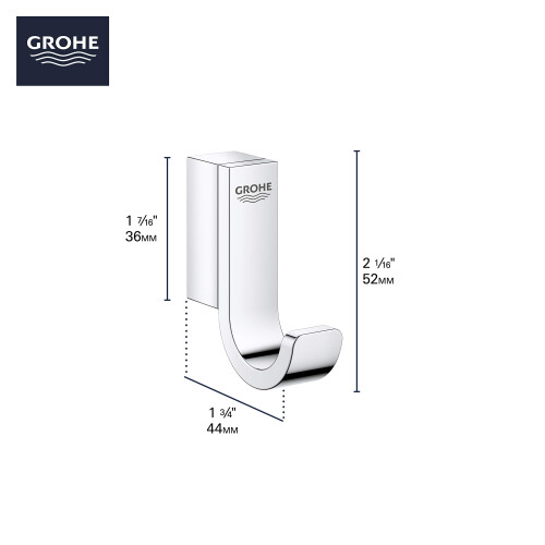 Grohe GROHE 41039000 Selection Robe Hook  Starlight Chrome 1