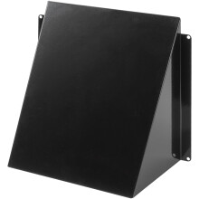 8"" x 8"" Black Galvanized Steel Vent Cover - Duct Exhaust/Inlet Rain Deflector - Weatherproof Guard for Open Ventilation Systems - Indoor/Outdoor Ven