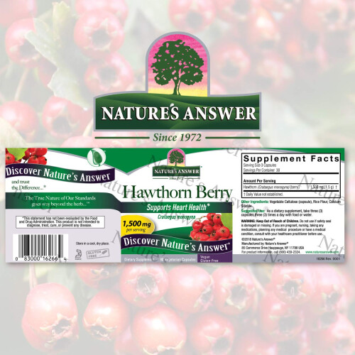Diamond Select Nature'S Answer Hawthorn Berry 1 500Mg 90 Cap6 1