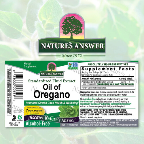 Nature's Answer, Oreganoöl, Alkoholfrei, 1 fl oz (30 ml) 1