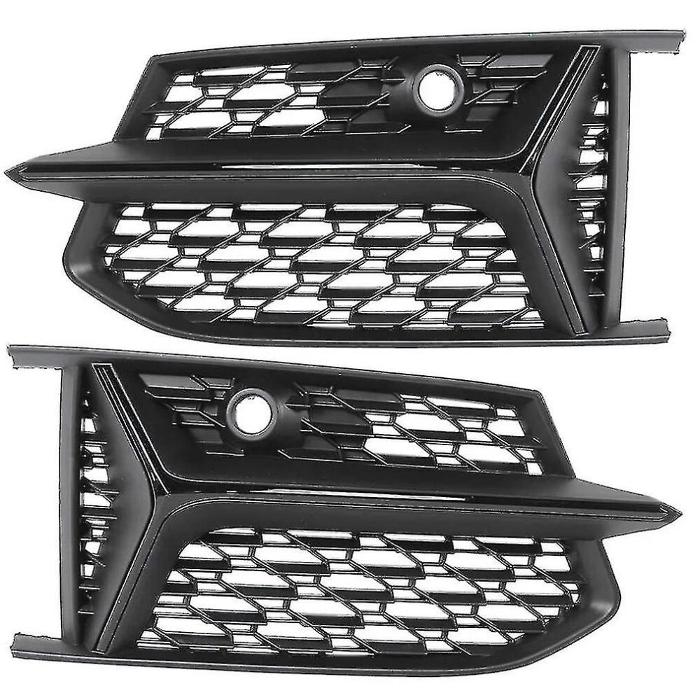 Glossy Mesh Rs6 Style Fog Grilles Grills For A6 C8 S6 2019 2020 Black/Light 8795863600642